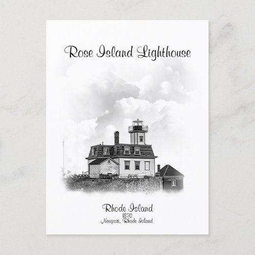 Rose Island Lighthouse _ Newport Rhode Island Postcard
