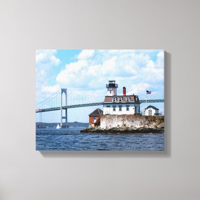 Rose Island Lighthouse, Rhode Island Canvas Print (Front)