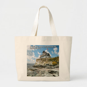 Rose Island Lighthouse, Rhode Island Large Tote Bag
