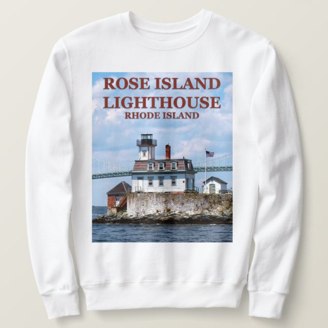 Rose Island Lighthouse, Rhode Island Sweatshirt (Design Front)