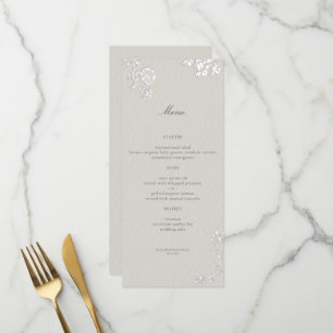 Rose Ivory Sonnet Formal Classic Ethereal Wedding Menu