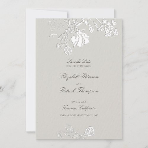 Rose Ivory Sonnet Formal Classic Ethereal Wedding Save The Date
