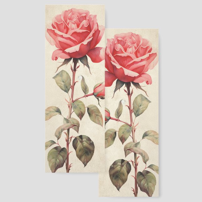 Rose June Birth Month Flower Two-sided Bookmarks (Front & Back)