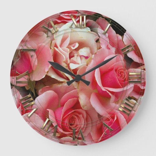 Rose Juxtapose Large Clock