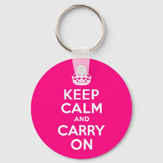 Rose Keep Calm and Carry On Keychain (Front)