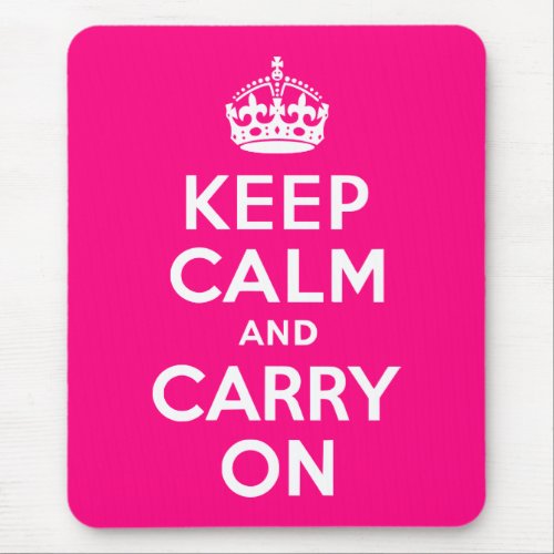 Rose Keep Calm and Carry On Mouse Pad