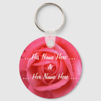 Rose Key Chains Custom Pink Red Flower Gifts