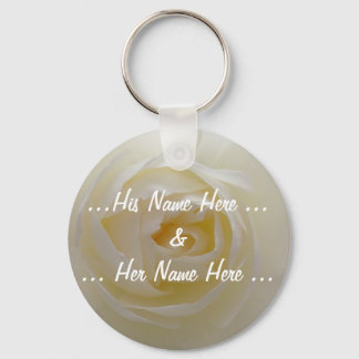 Rose Key Chains Custom White Flower Gifts