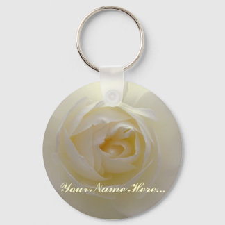 Rose Key Chains Custom White Flower Gifts