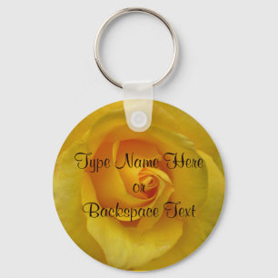 Rose Key Chains Personalized Yellow Rose Keychain