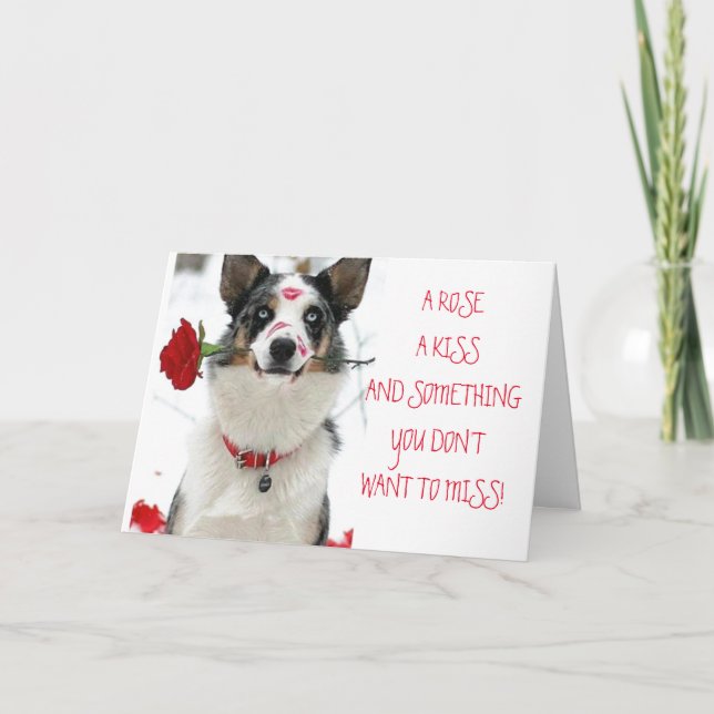 ROSE, KISS AND CELEBRATING OUR "ANNIVERSARY" CARD (Front)