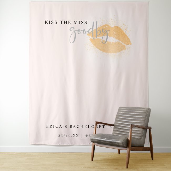 Rose Kiss The Miss Bachelorette Party Photo Booth Tapestry