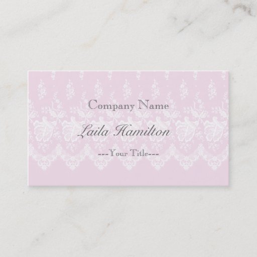 Customizable Rose Lace Business Card (Light Pink)