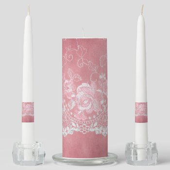 Rose Lace Look Unity Candle by JLBIMAGES at Zazzle