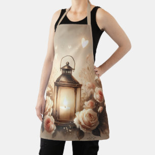 Rose Lantern Glow Bouquet Apron