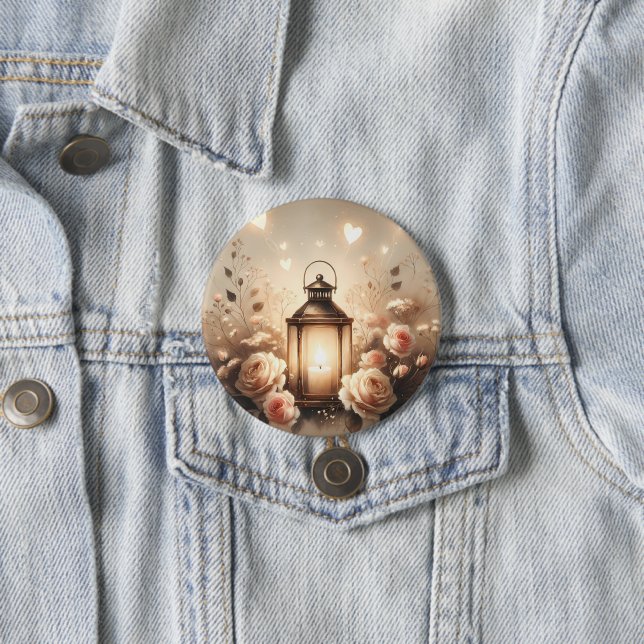 Rose Lantern Glow Bouquet Button (In Situ)