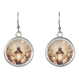 Rose Lantern Glow Bouquet Earrings