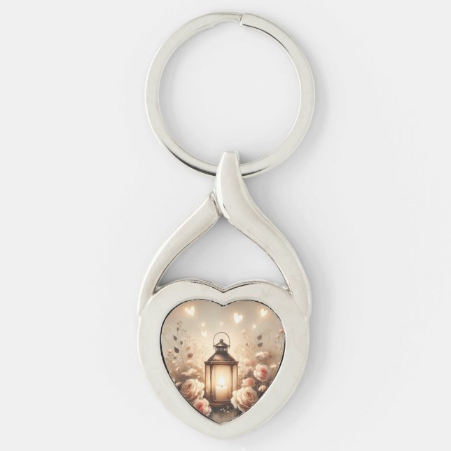 Rose Lantern Glow Bouquet Keychain (Front)