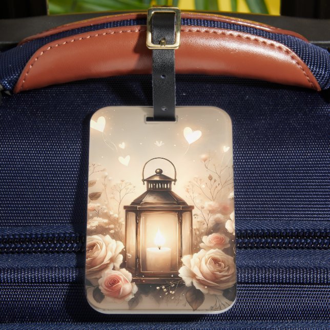 Rose Lantern Glow Bouquet Luggage Tag (Front Insitu 2)
