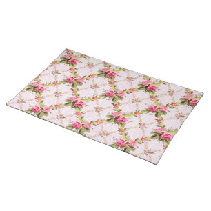 Rose Lattice Pink Cloth Placemat
