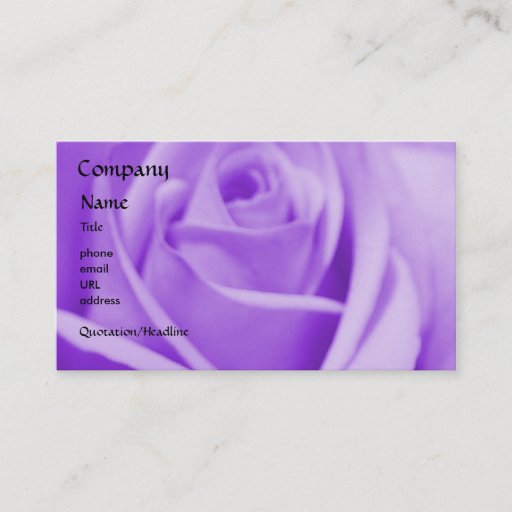 Customizable Rose - Lavender - business card template