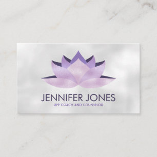 Rose Lavender Lotus Flower Business Card