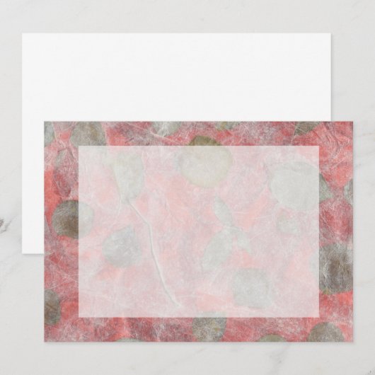 Rose leaves design in red tissue paper (Front/Back)