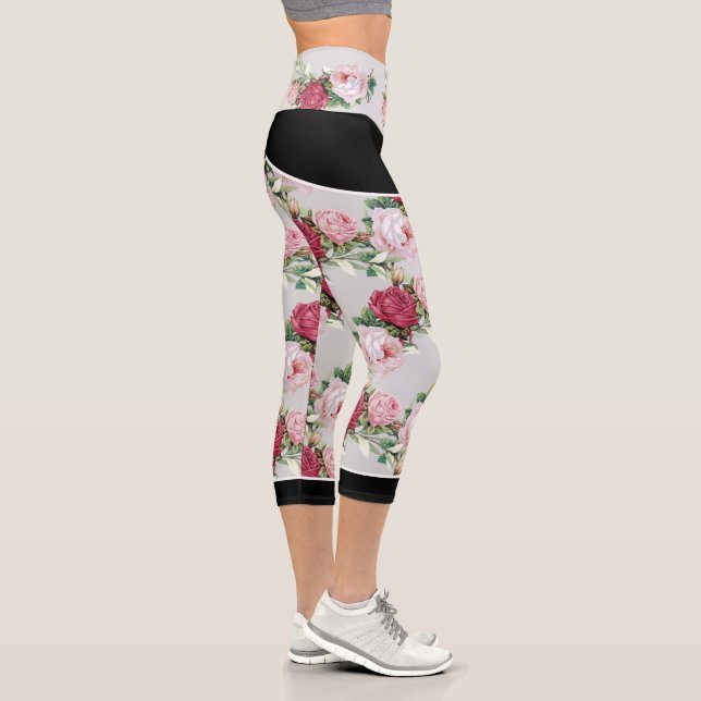 Rose Leggings - Capri (Light Gray) (Right)