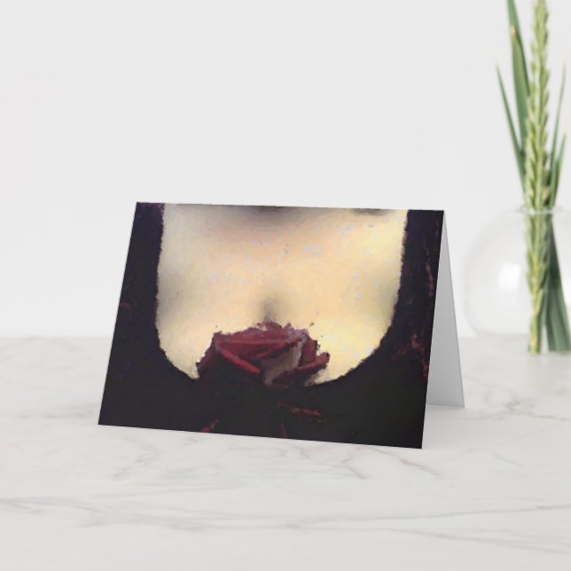 Rose Letterpress Thank You Card (Front)