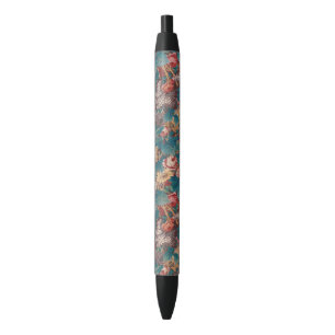 Rose, Lilac, Large Leaves Pattern Vintage Garden Pen