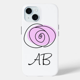 Rose Lilac 'Monogram' iPhone case