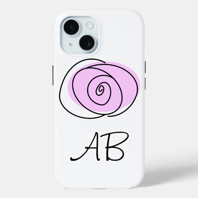 Rose Lilac 'Monogram' iPhone case (Back)