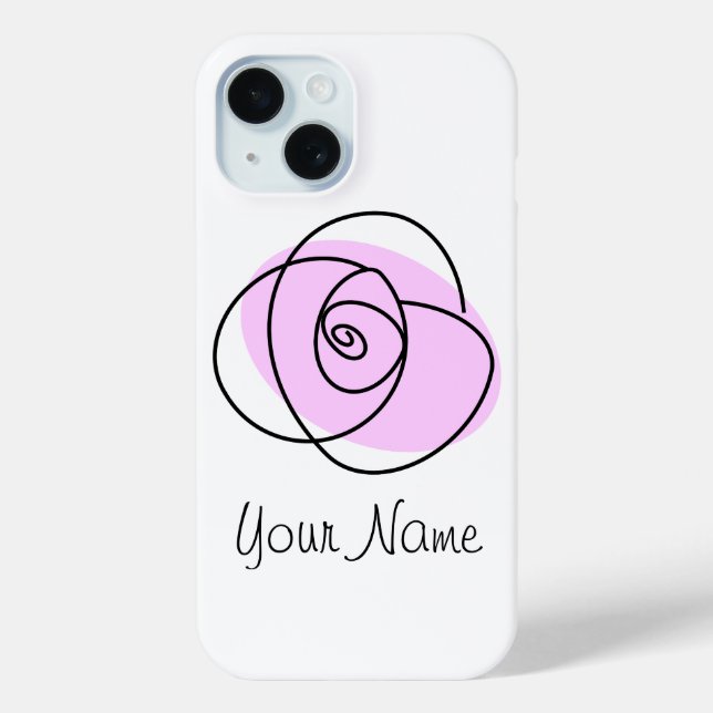 Rose Lilac 'Name' iPhone case (Back)