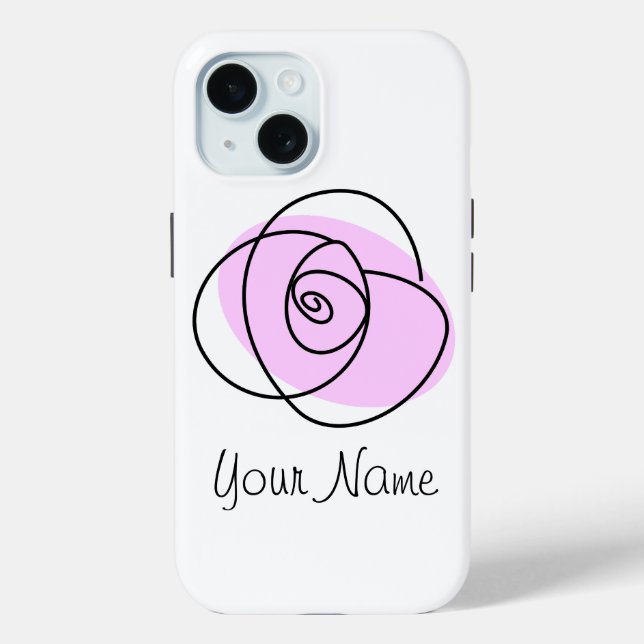 Rose Lilac 'Name' iPhone case (Back)