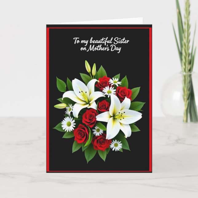 Rose Lily Mothers Day Card (Front)