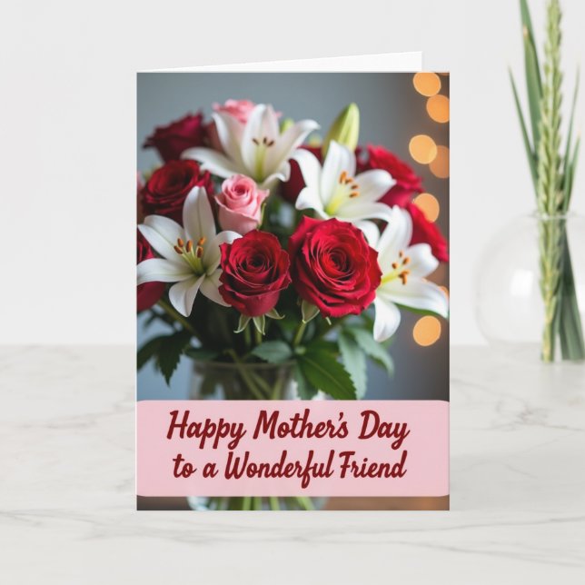 Rose Lily Mothers Day Photo Card (Front)