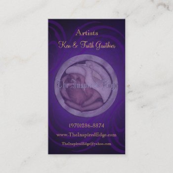 Rose & Lily Purple Swirl Business Cards by TheInspiredEdge at Zazzle