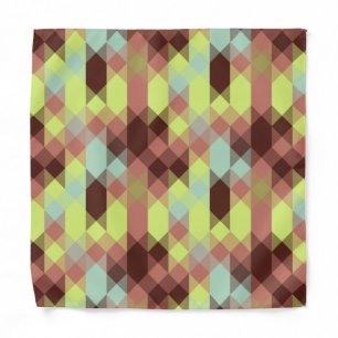 rose, lime, yellow and coffee bean geometric bandana