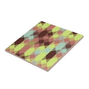 rose, lime, yellow and coffee bean geometric ceramic tile