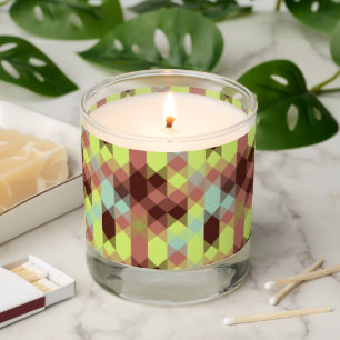 rose, lime, yellow and coffee bean geometric scented candle