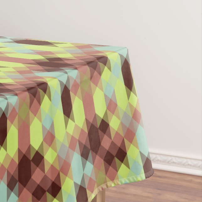rose, lime, yellow and coffee bean geometric tablecloth (In Situ)