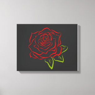Rose Line Drawing Canvas Print