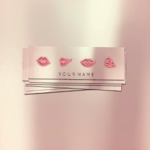 Rose Lips Nurse Cosmetic Injector Qr Code Logo Mini Business Card