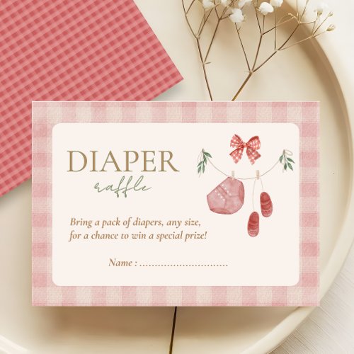 Rose Locally Grown Baby Shower diaper raffle Enclosure Card