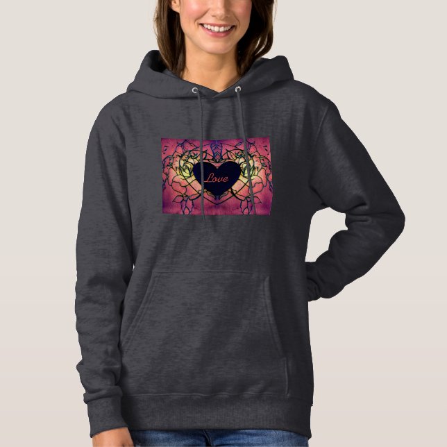 Rose Love Design Romance Hoodie (Front)