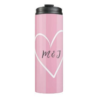 Rose love engraved initial tumblers