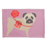 Rose Love Pug Pillowcase at Zazzle