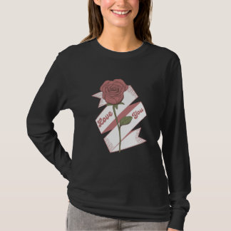 Rose Love Ribbon – Romantic Floral Art T-Shirt