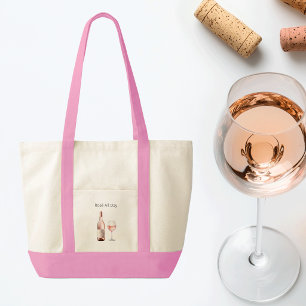 Rosé Lover Tote Bag with Funny Saying 