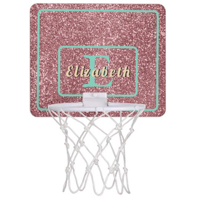 Rose Luxe Tin Mini Basketball Hoop (Front)